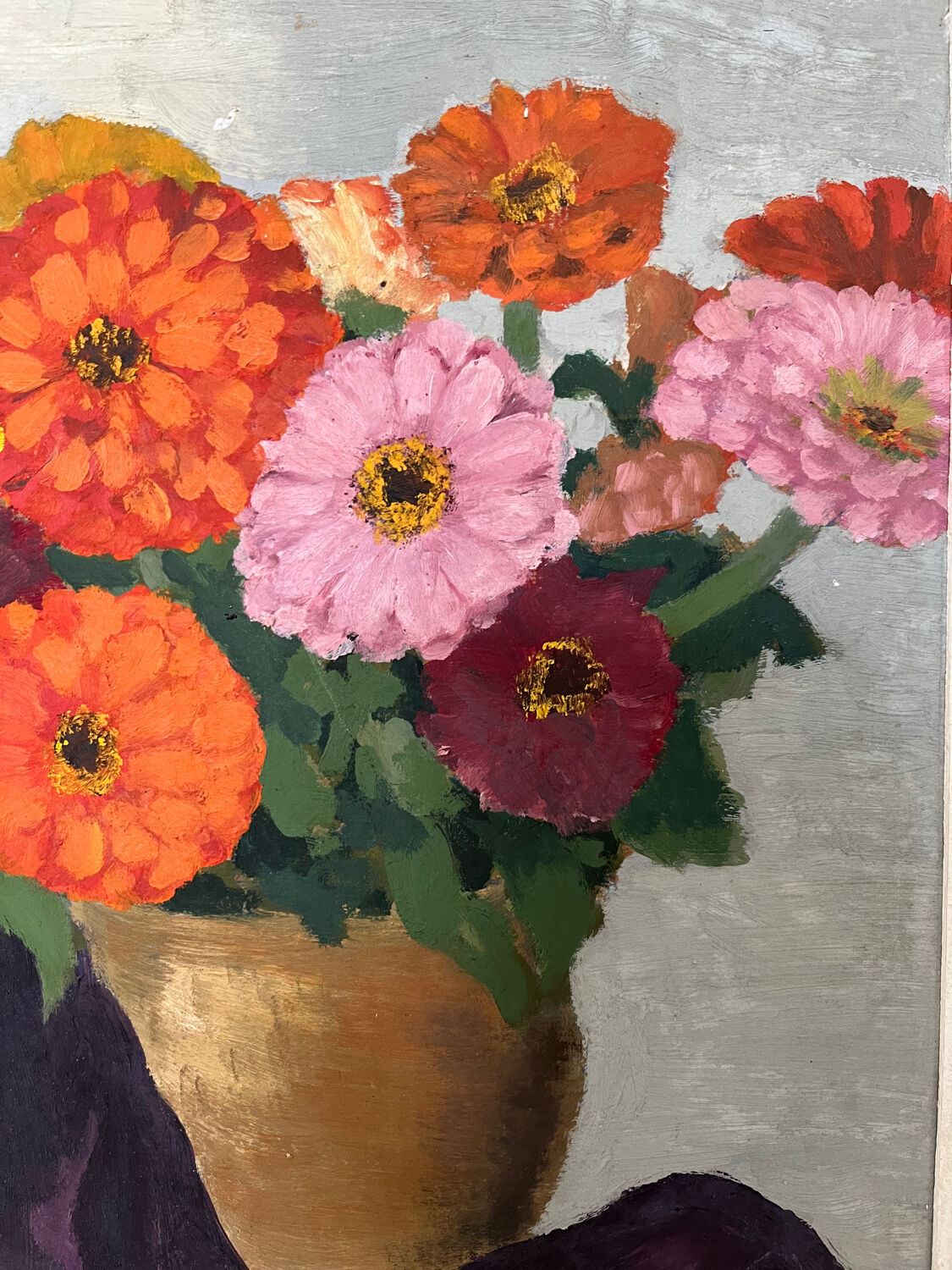 Oil on canvas flowers