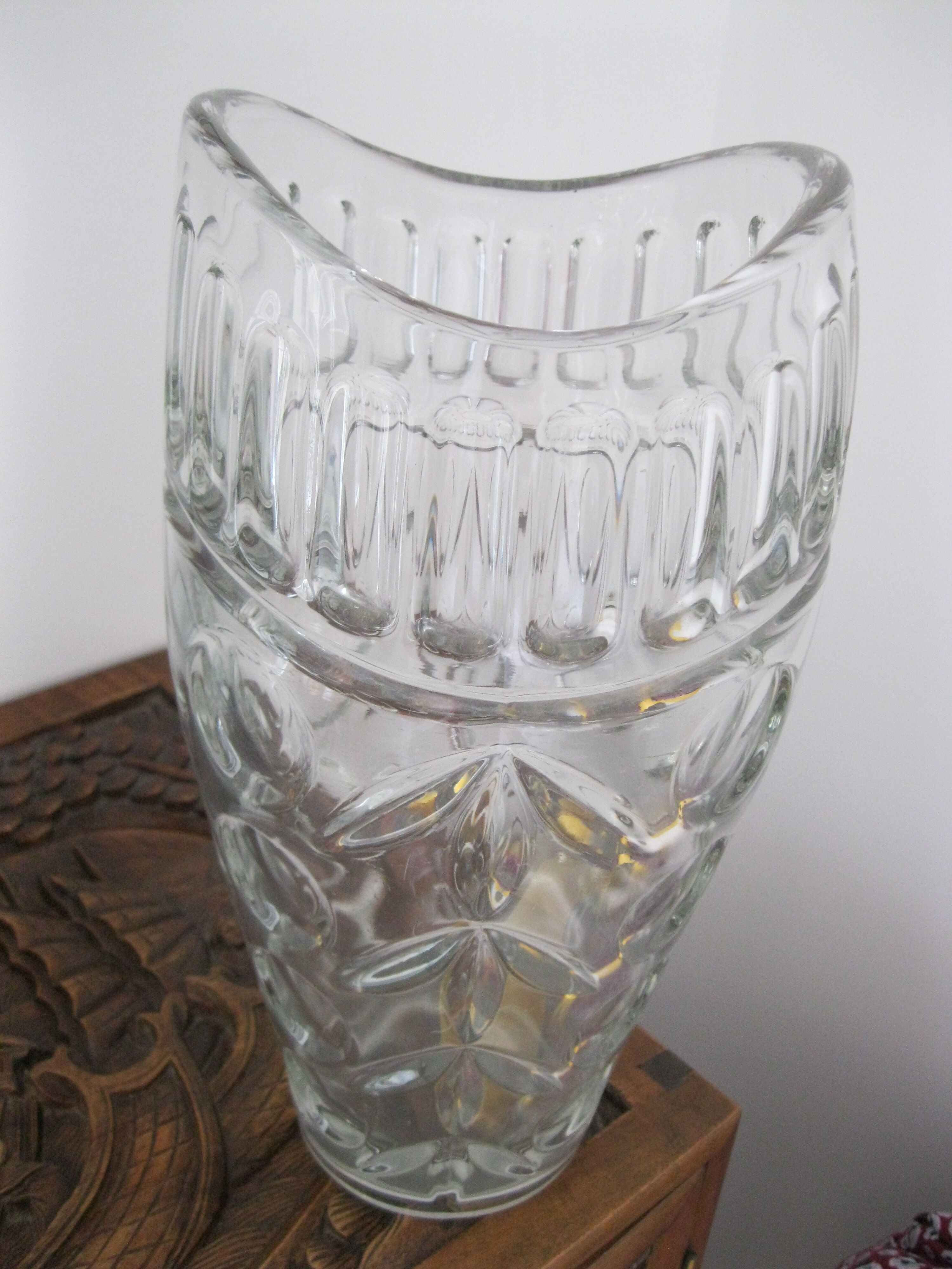 Art Deco cut crystal vase