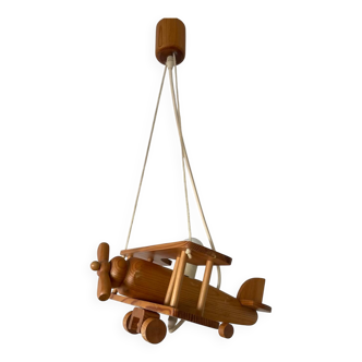 Suspension avion en pin vintage