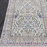 Tapis persan en laine beige fleur 200x120cm