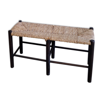 Straw bench and old wood