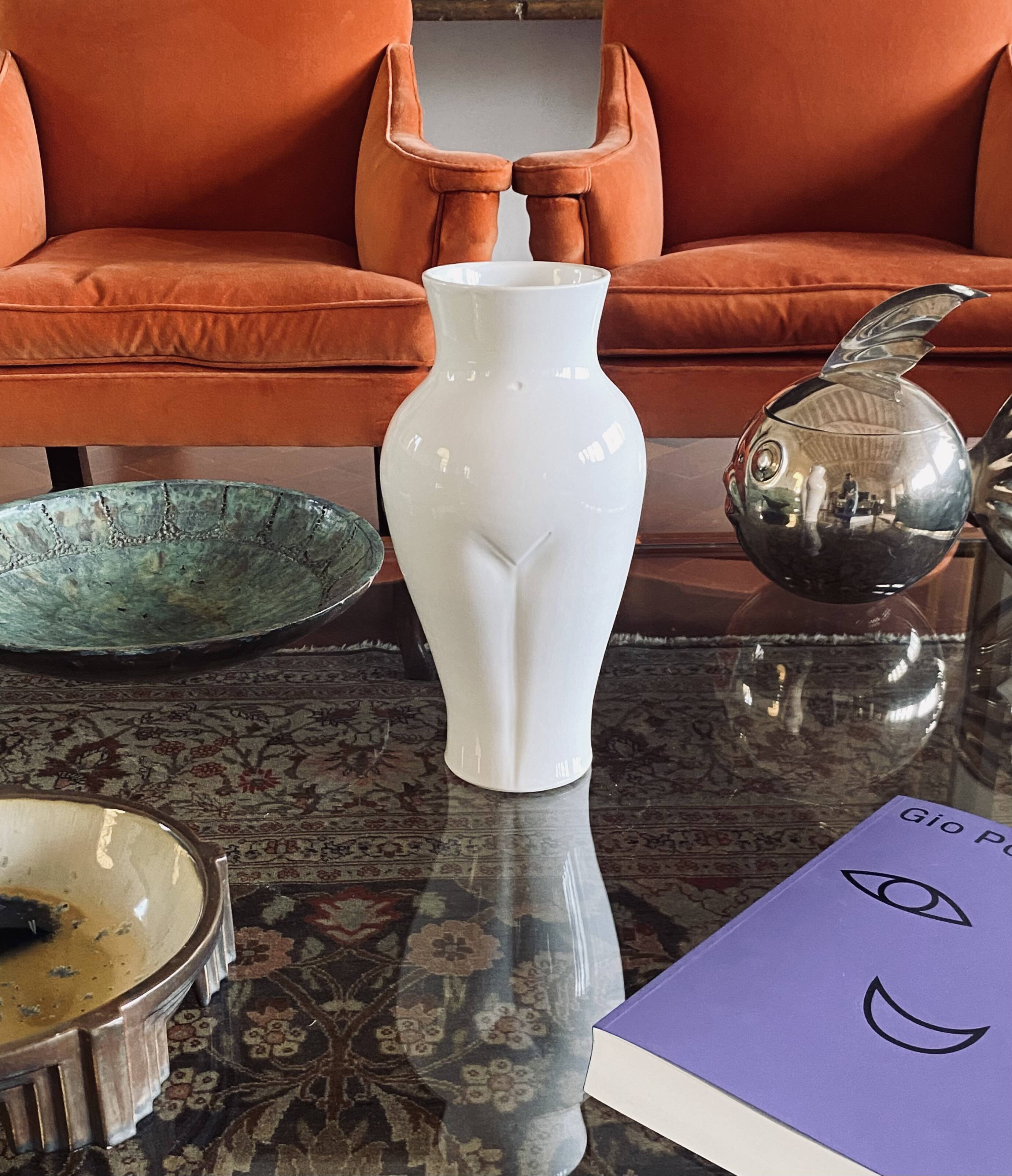 Postmodern ceramic 'Femme' vase, Baba, Vallauris France ca. 1980s