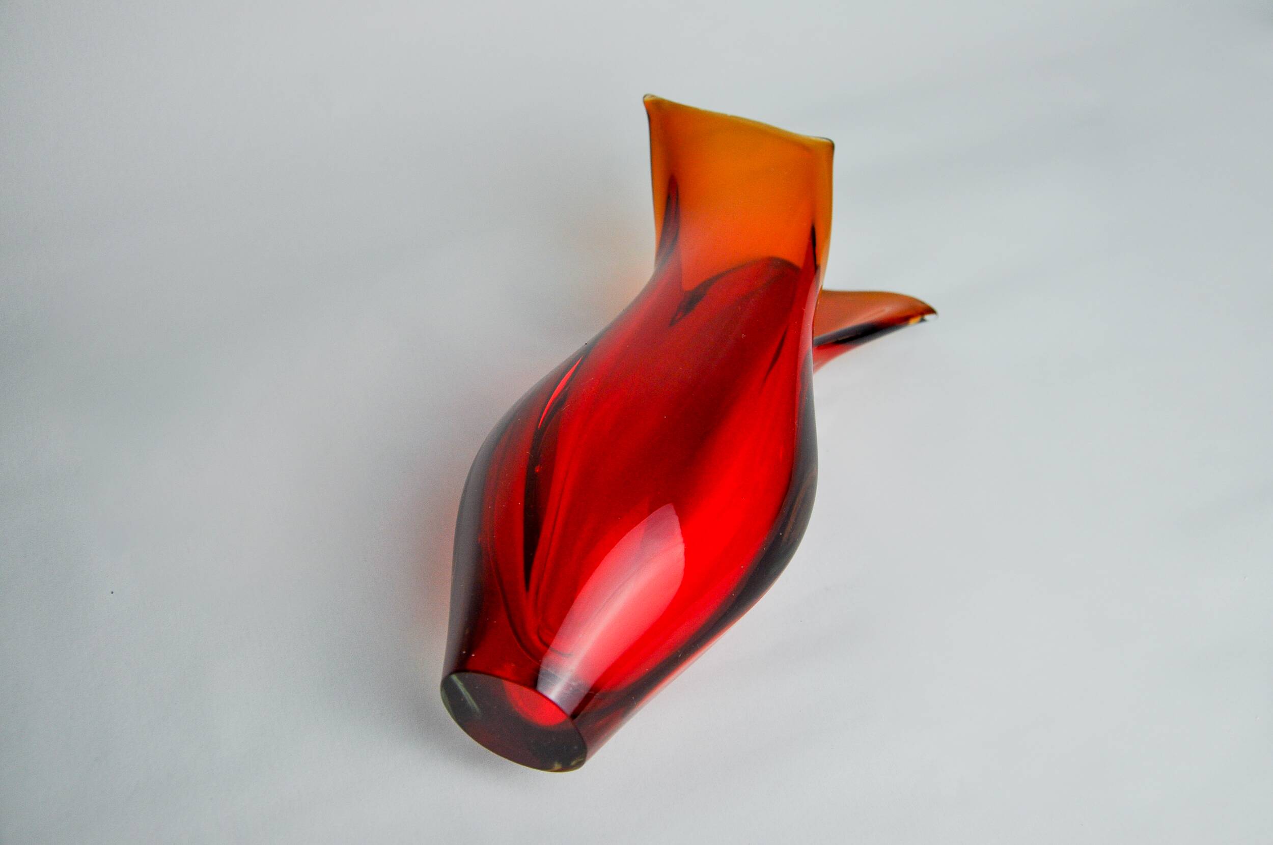 Sommerso Fish Vase by Seguso, Murano, Italy, 1970