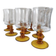 Set of 8 amber glasses