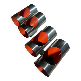 Pair of double oxar wall lights 1970