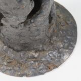 Brutalist wrought iron candlestick, European craftsmanship, 1960s