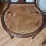 Paire de chaises 1900 en acajou et loupe de noyer marqueté.