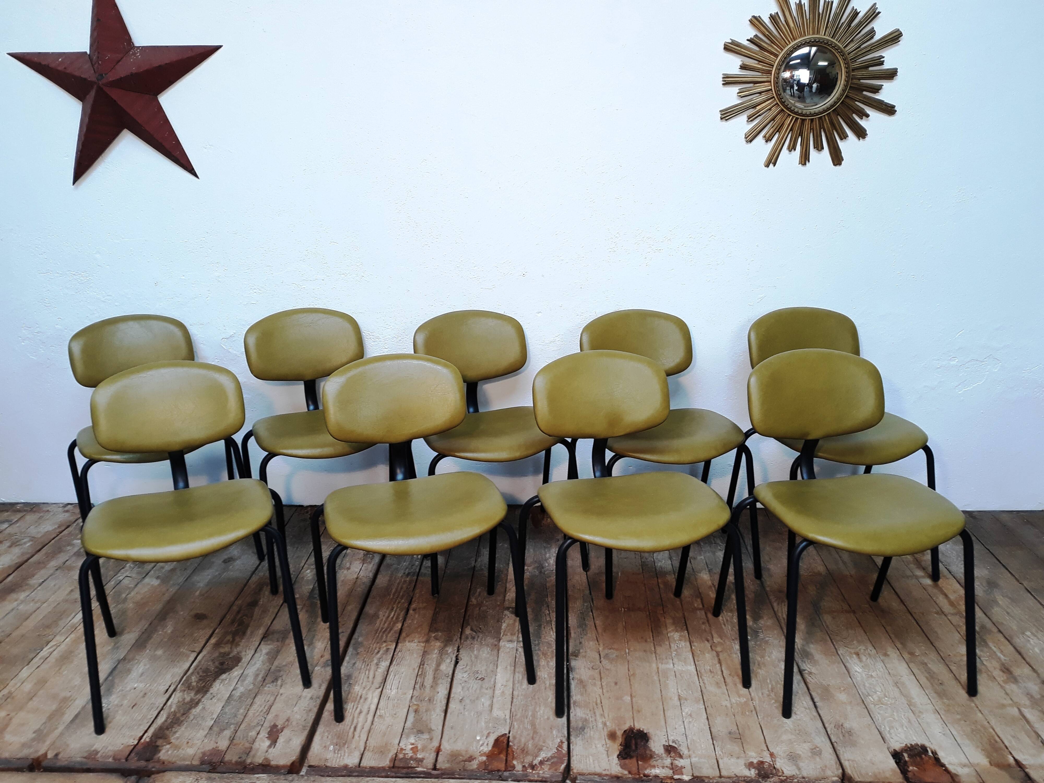 9 chairs vintage Stafor Steelcase
