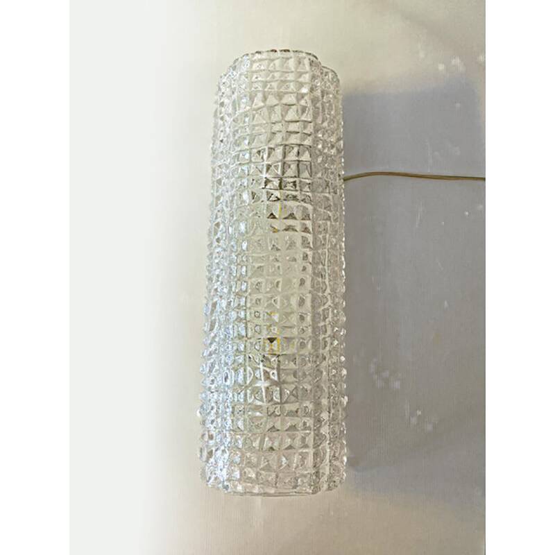 Set of Two "Crocodile" Transparent Murano Glass Wall Sconces
