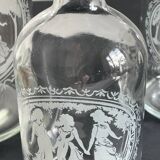 BOTTLES Engraved Glass and VINTAGE Wood
