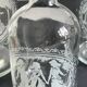 BOUTEILLES Verre Gravé et Bois VINTAGE