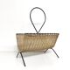 Magazine racks in braided rattan and black metal