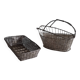 Silver metal basket and bottle holder