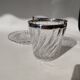 Ice bucket and its plate in Baccarat crystal, bamboo model.