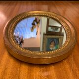 Miroir doré avec rond de perle, 31x24 cm