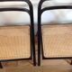 4 folding chairs cannage and black metal Cidue