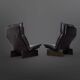 Set of 2 black leather lounge chairs by Peem Oy, Finland 1970s