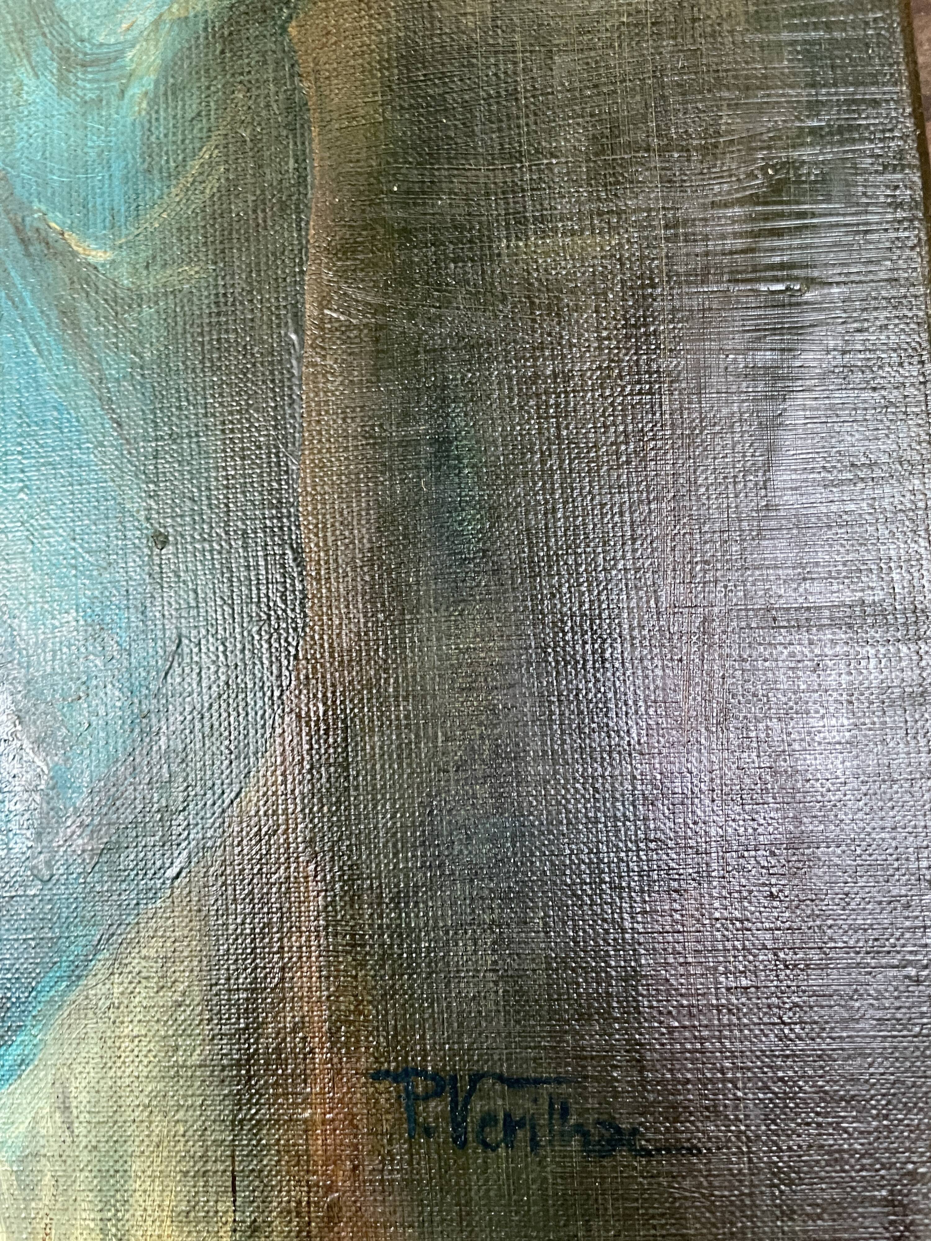 Oil on canvas portrait of a woman