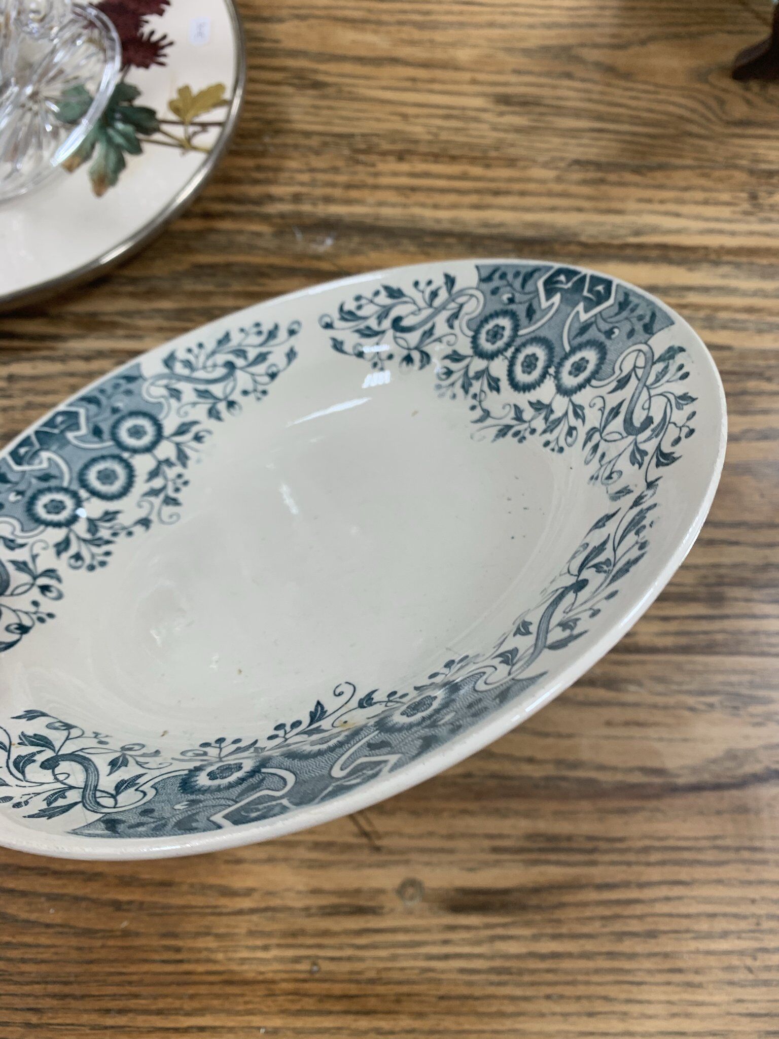 Hollow plate in earthenware iron earth Longchamp service Luzy