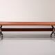 Italian teak and steel elegance bench from the 1960s