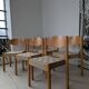 Set de 6 chaises empilables en hêtre et jute