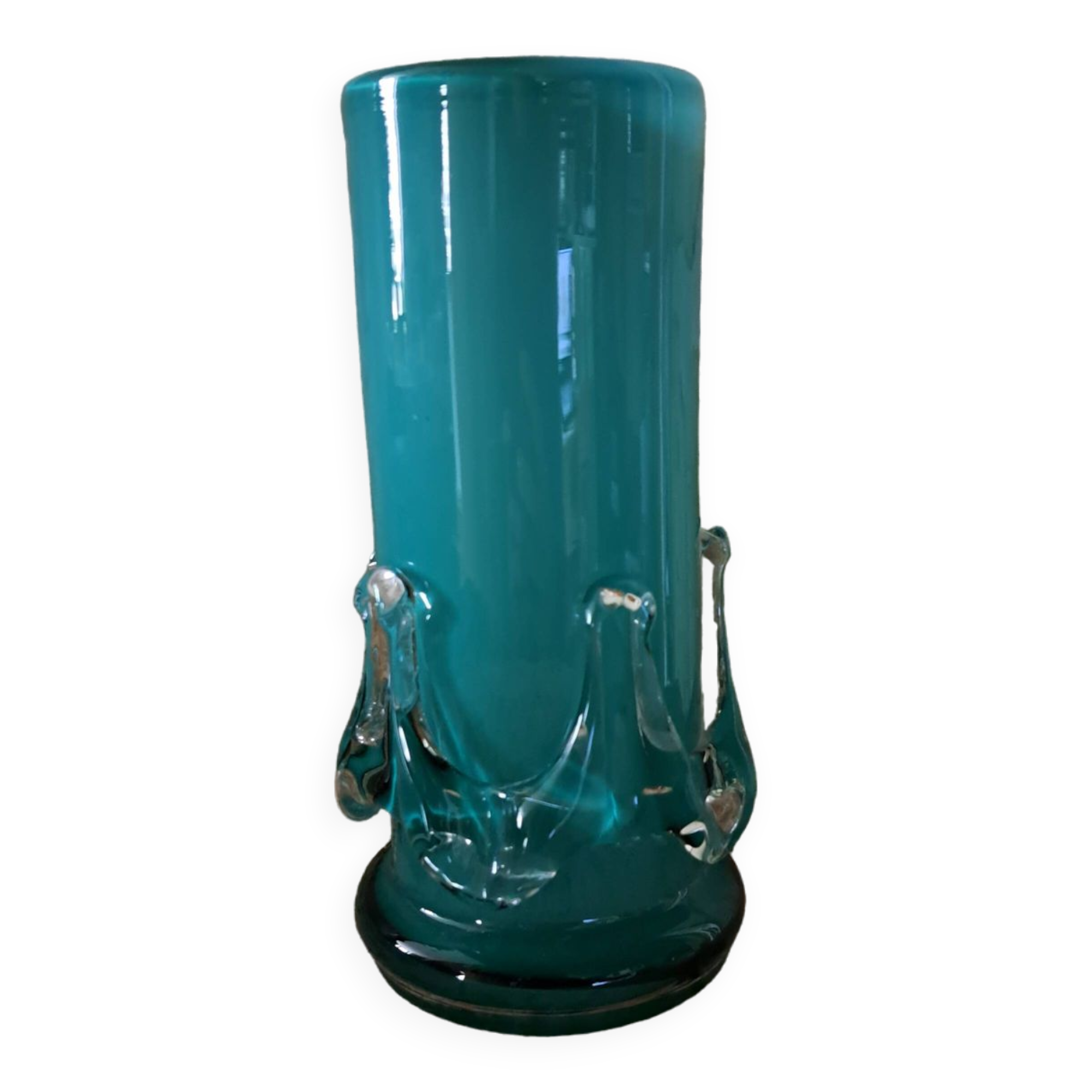 Vase en verre soufflé d'art polonais, Cracovie