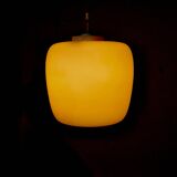 Medium-sized Scandinavian pendant light in opaline - 1960s