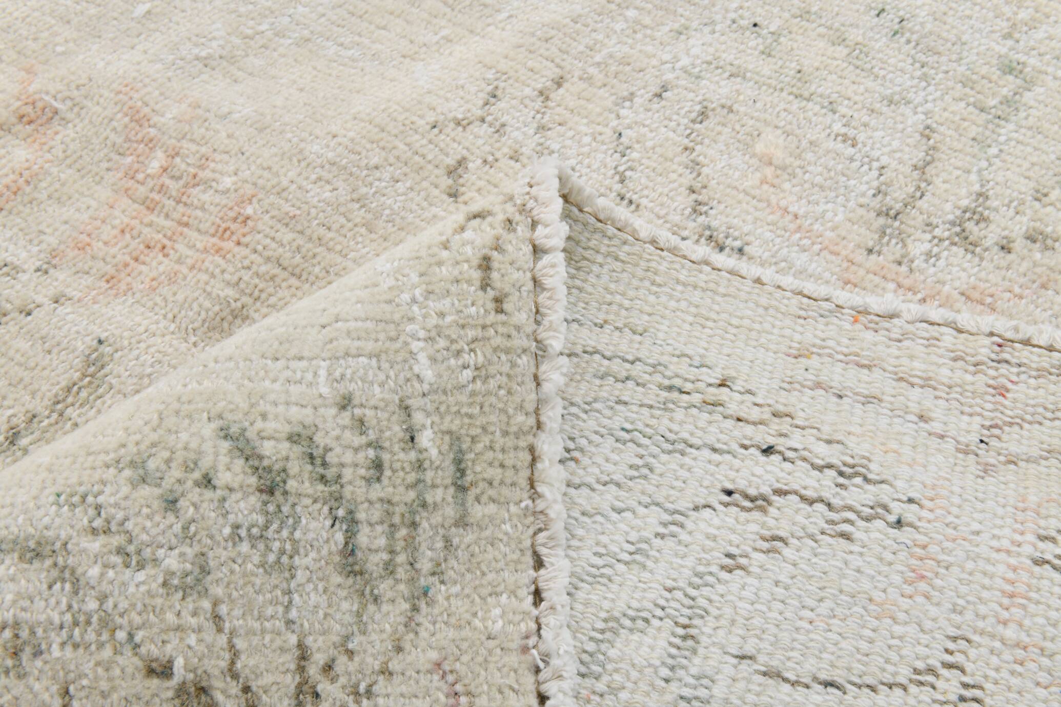 6x8 Cream Brown Floral Vintage Area Rug, 181x261Cm SK 21812