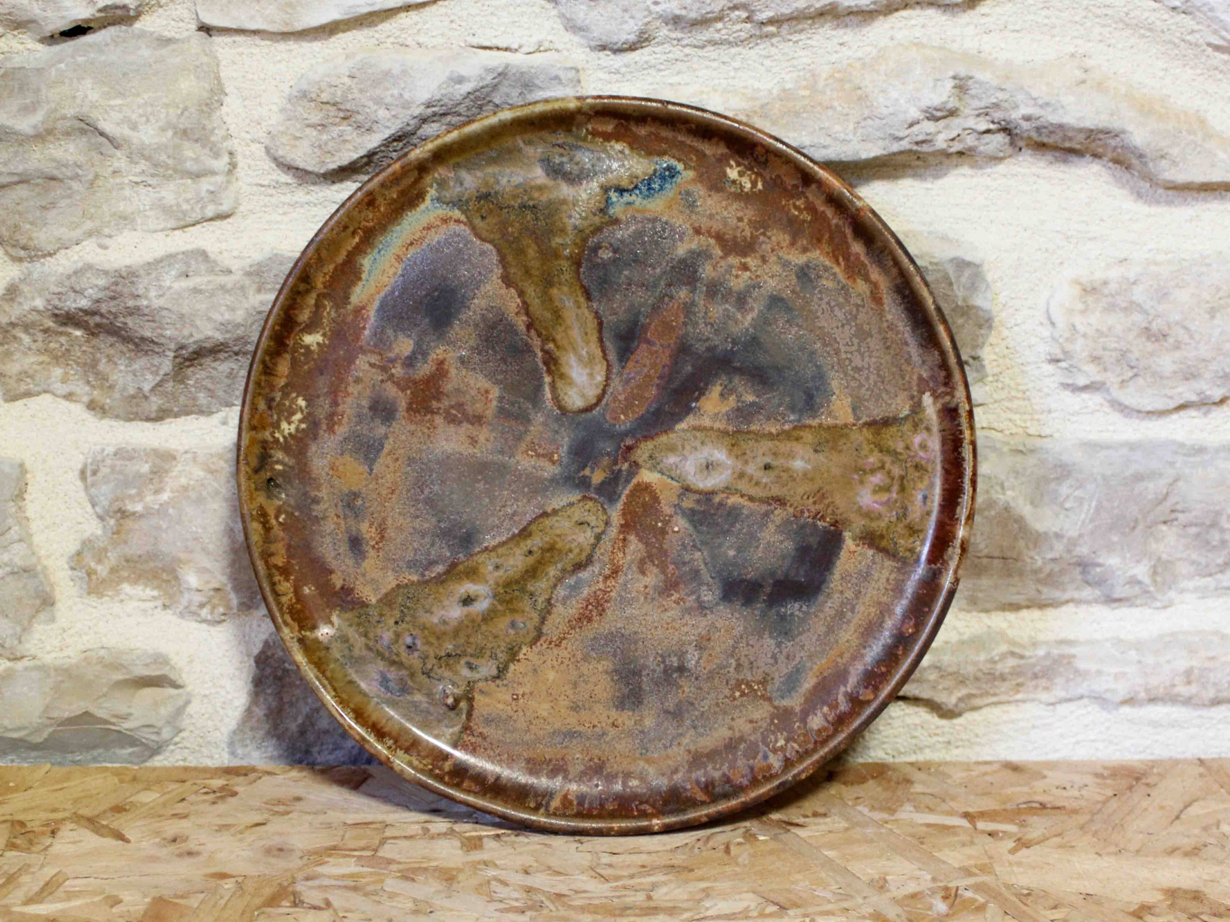 Glazed stoneware plate by Jean Langlade