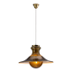 Large glass ‘‘bubble’’ chandelier with brass shade