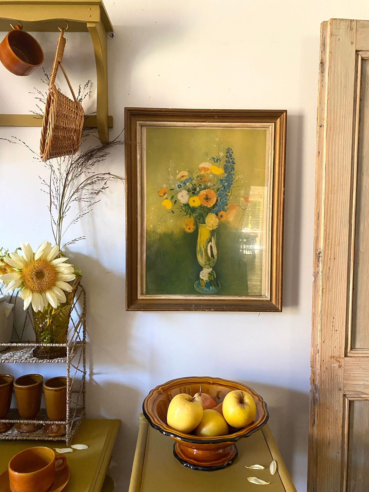 Framed reproduction "Wildflowers" after Odilon Redon
