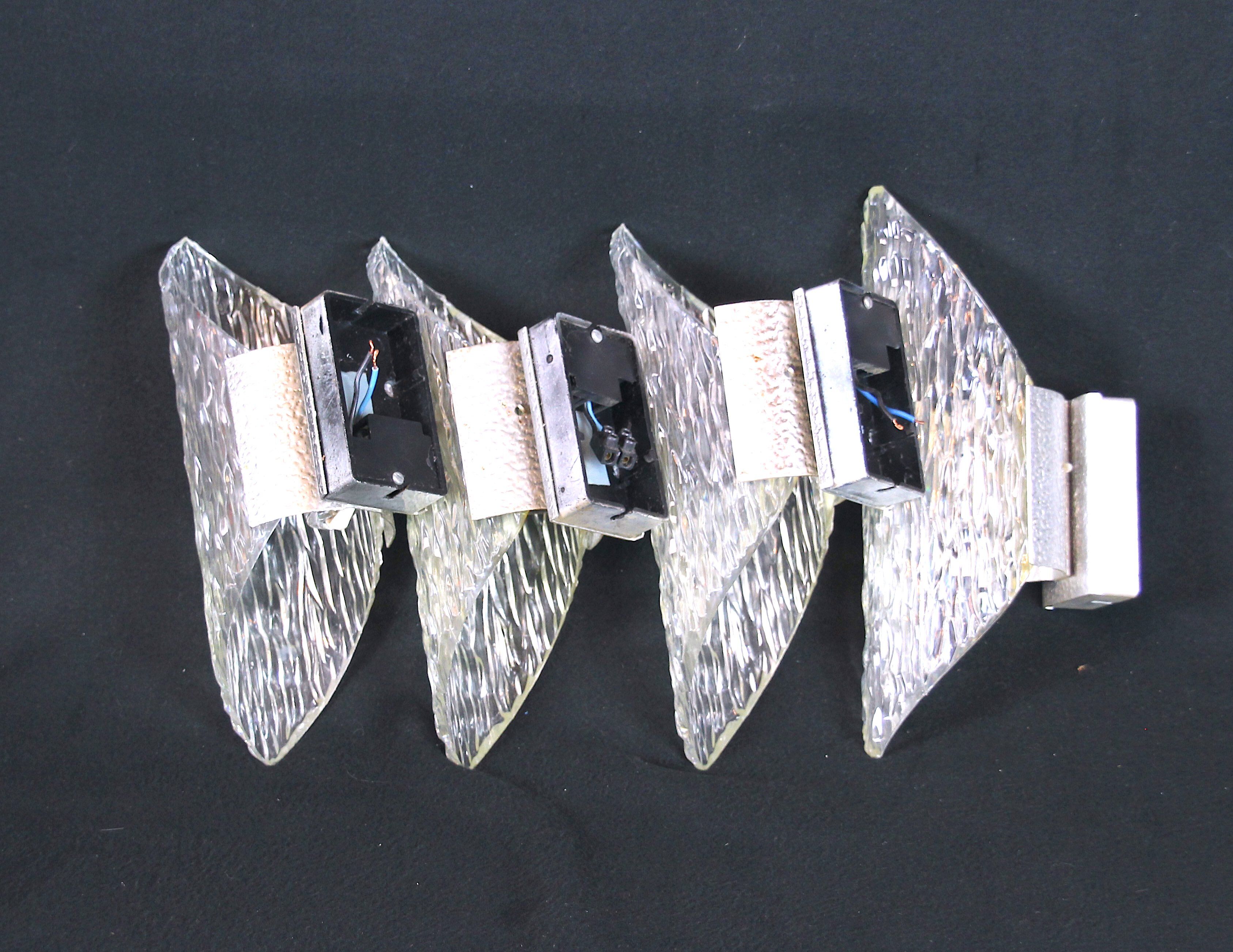 1970's perspex sconces, france - set of 4