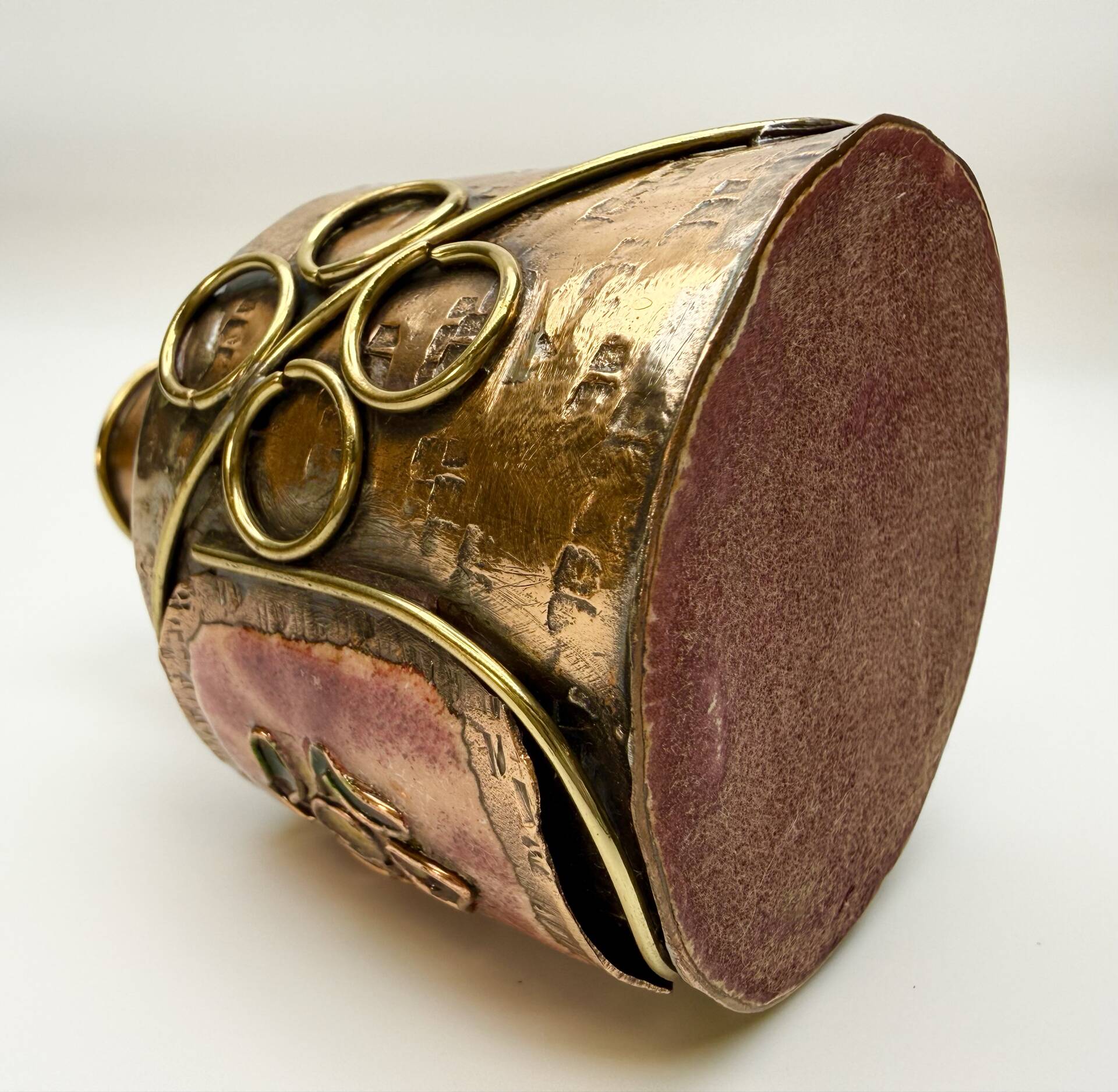 Petit vase soliflore vintage en bronze émaillé – 70’s