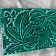 Green Ceramic Trivet with Leaf Decoration - Art Deco Period 1