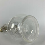 Blown glass carafe with silver frame