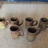 6 stoneware mugs