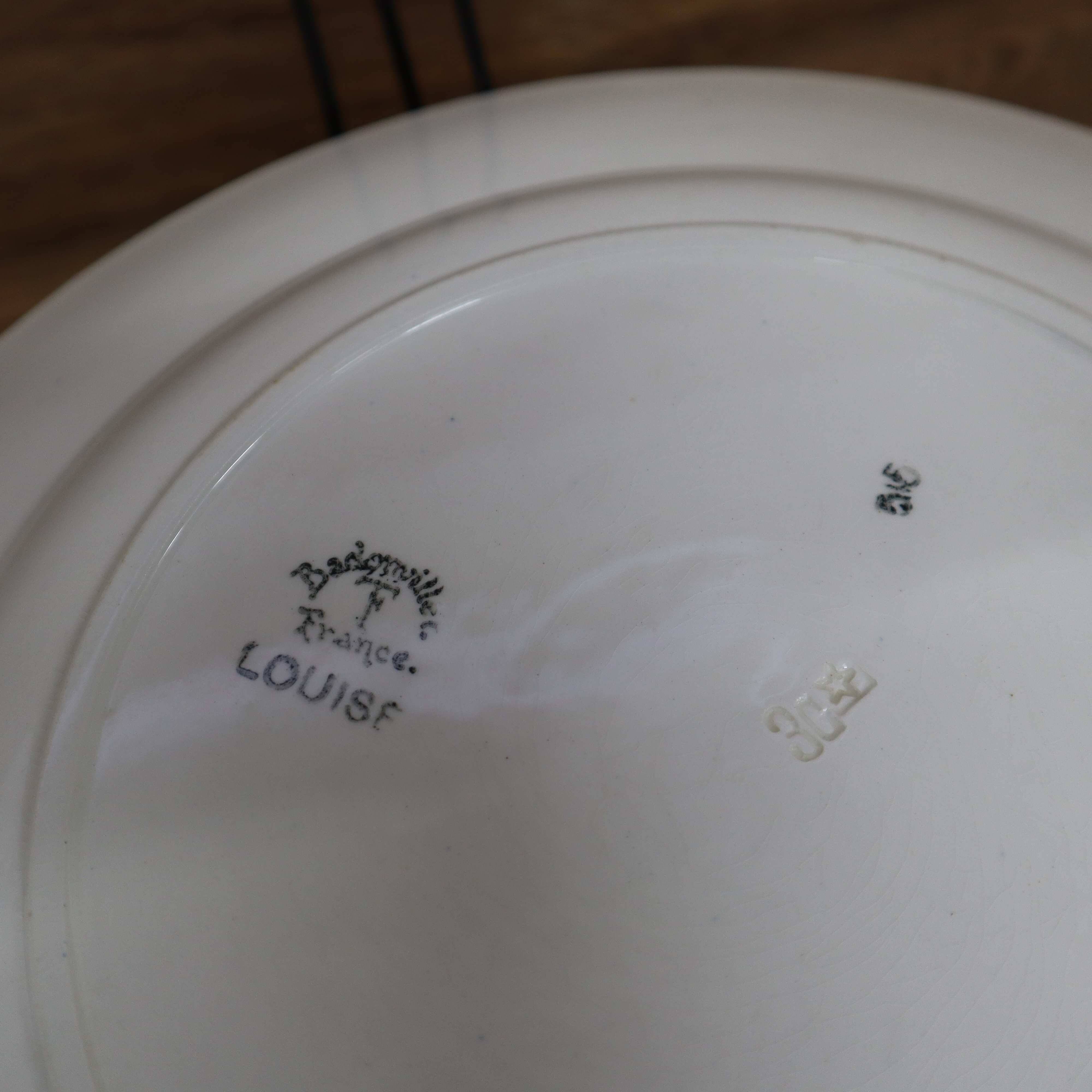 Ancien plat rond Badonviller modèle 'Louise'