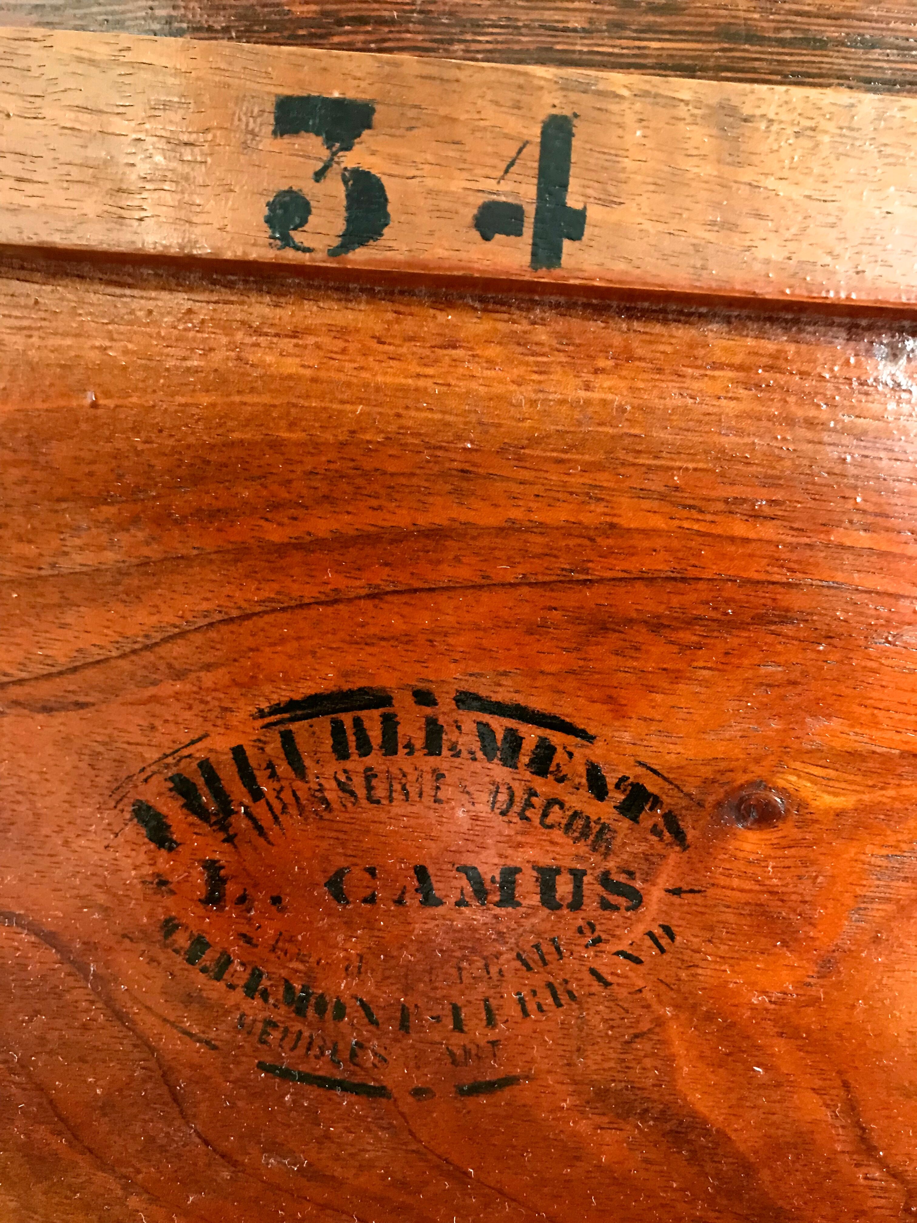 Old wooden bed nineteenth century rocaille style sign camus clermont ferrand