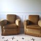 Pair of velvet armchairs