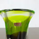 Large Vintage Green Brown Hand Blown Crystal Glass Vase by Joska, Germany, 1970s