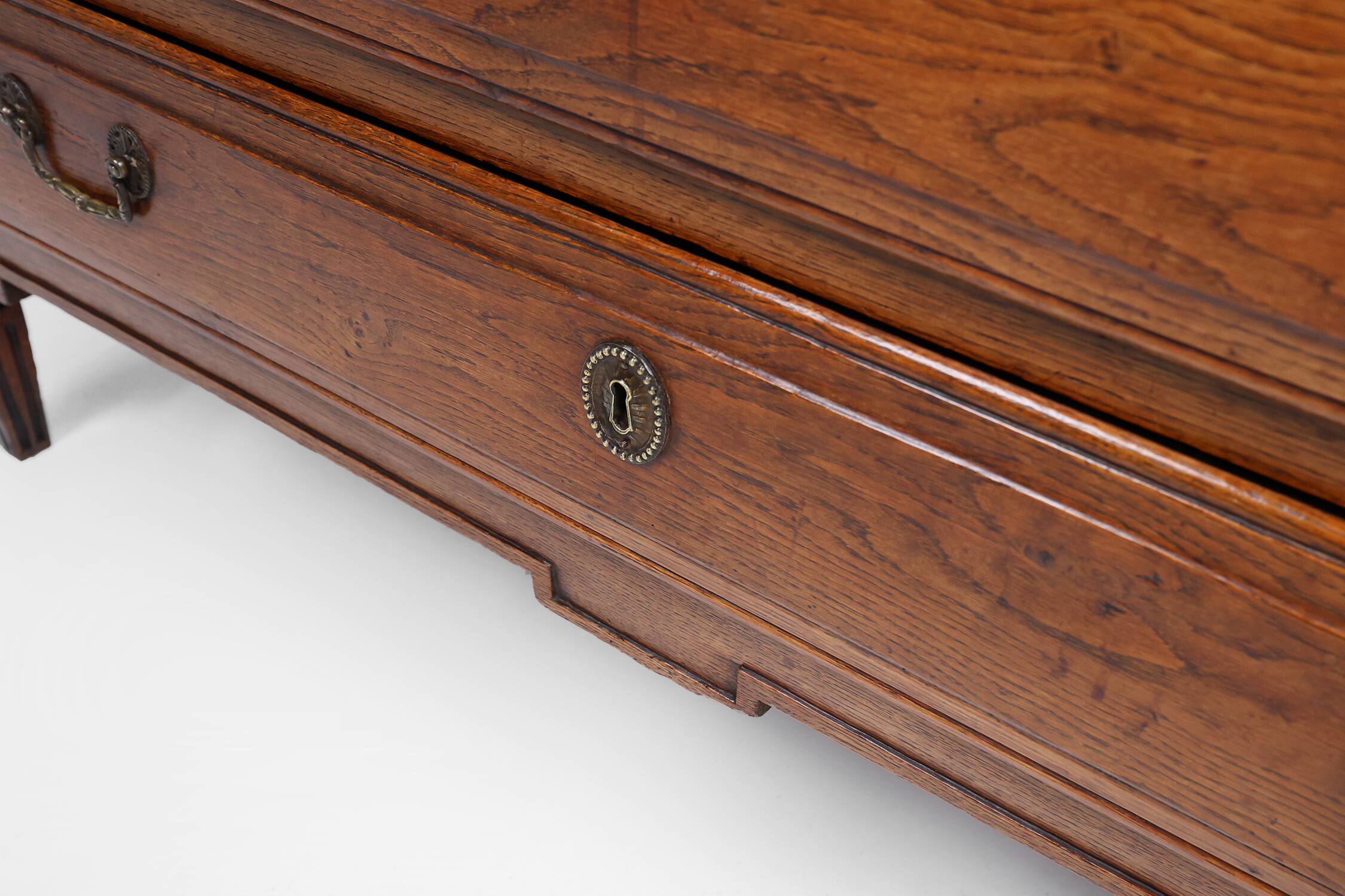 French rustic chest of drawers in solid oak with 3 drawers, ca. 1850
