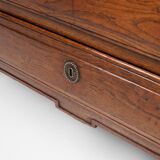 Commode rustique française en chêne massif à 3 tiroirs, vers 1850