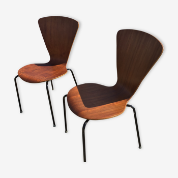 Pair of chairs series 7 by Arne Jacobsen for Fritz Hansen