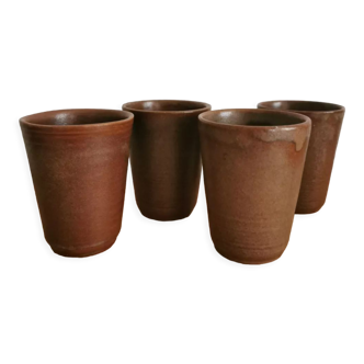 Set of 4 stoneware glasses