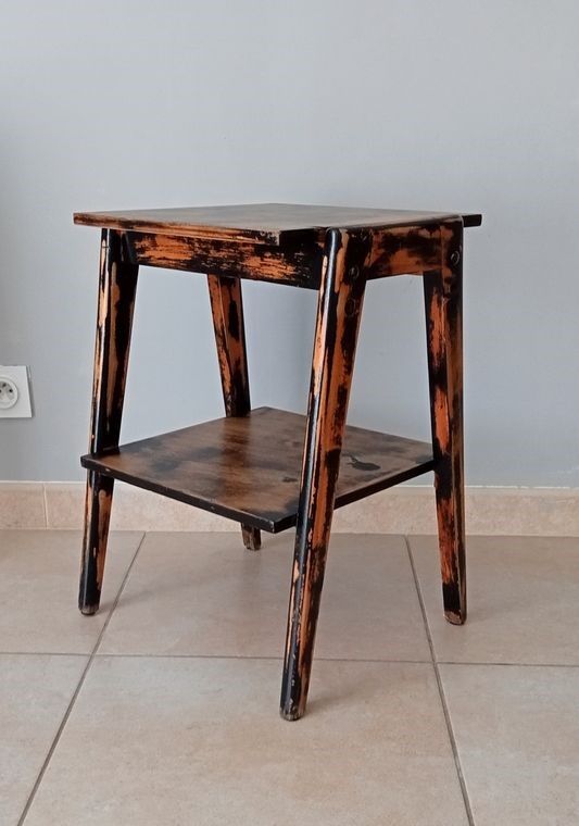 Vintage side table compass legs