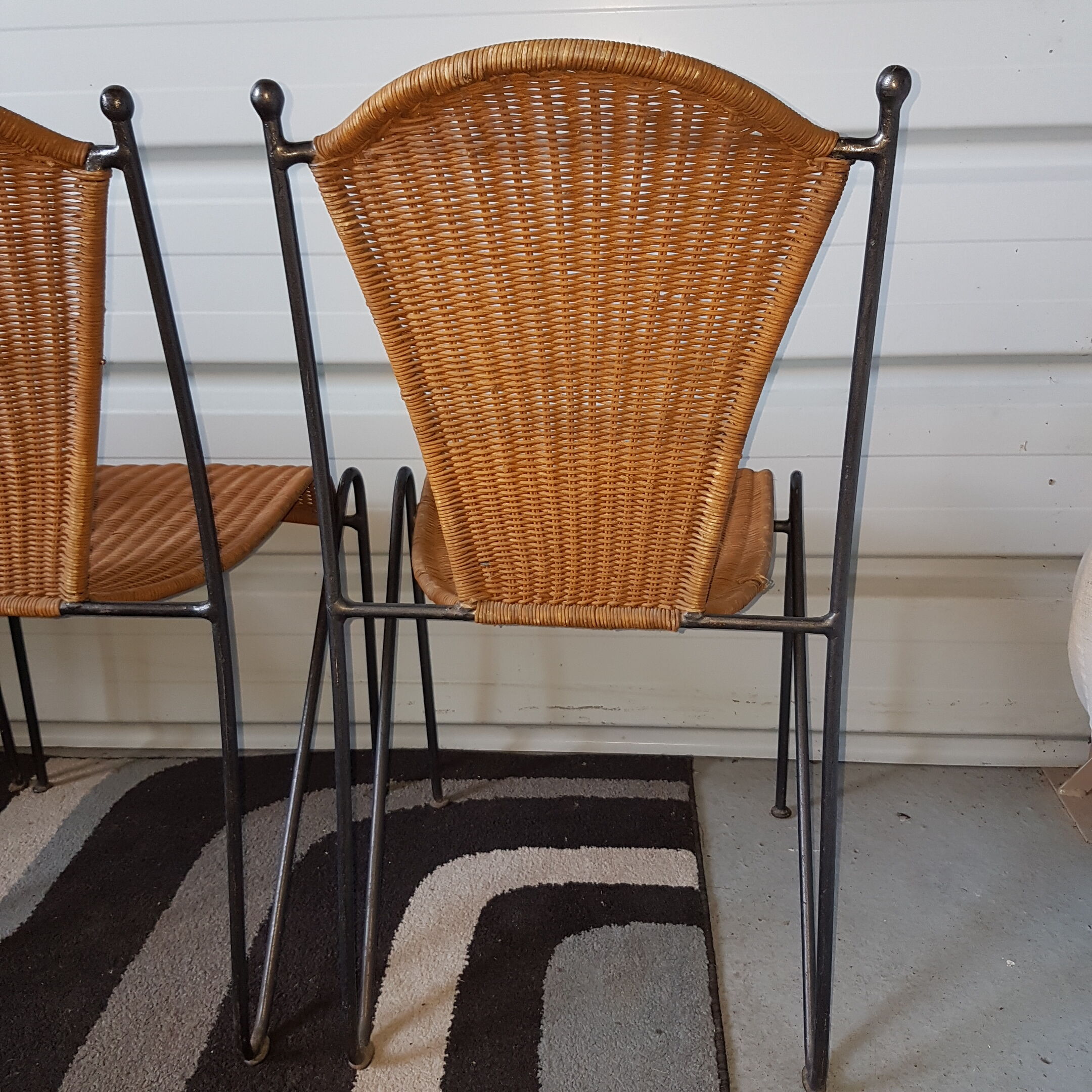 4 vintage canne chairs 1960