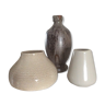 Series of 3 vases from the 70s ceramic
