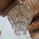 Antique crystal chandelier with cut glass pendants from the Napoleonic III period.