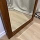 Large vintage Art Deco bizote mirror to place or hang, solid wood frame