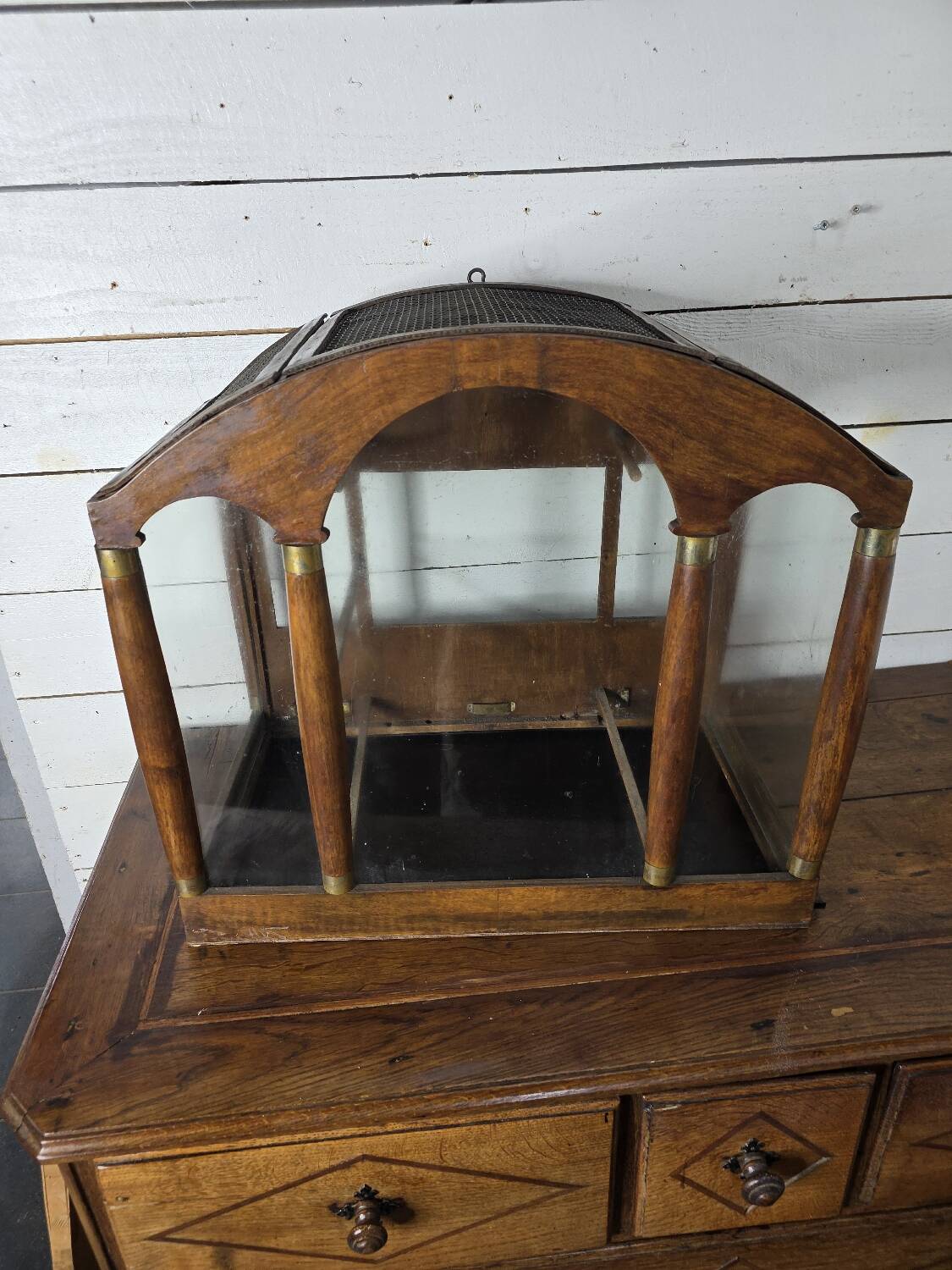 Empire style mahogany birdcage